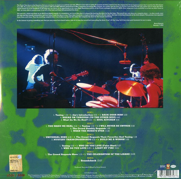 The Doors Live At The Aquarius Theatre RSD 180g clear vinyl 3 LP ...