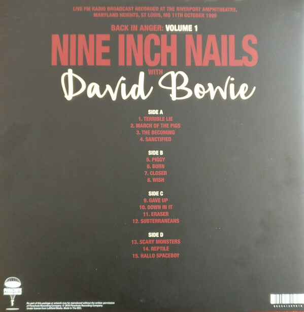 Nine Inch Nails & David Bowie Back In Anger St Louis 1995 Volume 1 vinyl LP