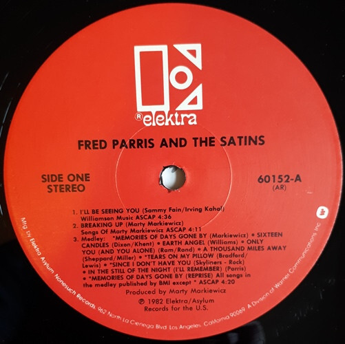 Fred Parris / The Five Satins Fred Parris And The Satins Vinyl LP ...