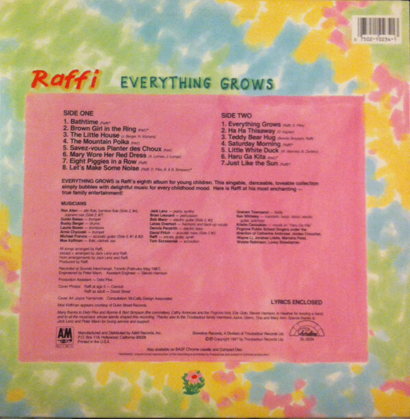 Raffi (2) - Everything Grows Vinyl buy new and used at Discrepancy Records  Australia