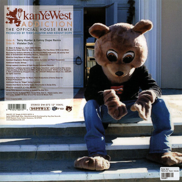 Kanye West Addiction (The Official House Remix) Vinyl 12 