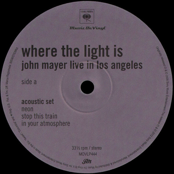 John Mayer Where The Light Is Live Los Angeles 180GM VINYL 4 LP