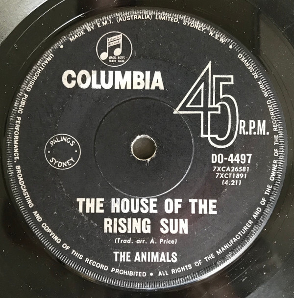 The Animals The House Of The Rising Sun Vinyl - Discrepancy Records
