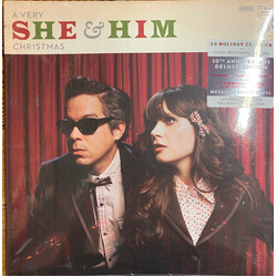 She & Him A Very She & Him Christmas 10th Anniversary SILVER vinyl LP + 7"