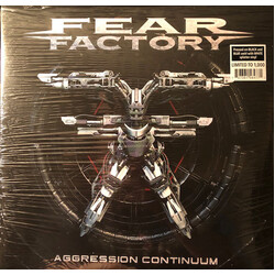 Fear Factory Aggression Continuum vinyl 2 LP Black & Blue Swirl With White Splatter