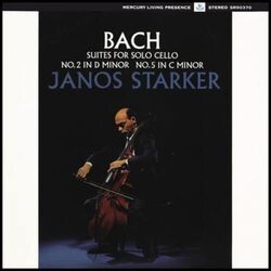 Johann Sebastian Bach / Janos Starker Suites For Solo Cello No.2 In D Minor No.5 In C Minor Vinyl LP 1/2 speed