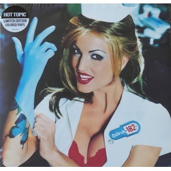 Blink-182 Enema Of The State RED/BLUE SPLATTER ON CLEAR vinyl LP g/f sleeve