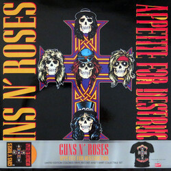 Guns N' Roses Appetite For Destruction YELLOW vinyl LP + LARGE t-shirt DENTED