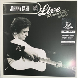 Johnny Cash Live From Austin TX limited SILVER CLEAR SPLIT vinyl LP