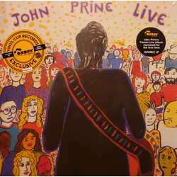 John Prine John Prine Live ltd #d sticker ORANGE vinyl 2 LP