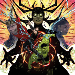 Thor Ragnarok soundtrack Mark Mothersbaugh Mondo SWIRL vinyl 2 LP g/f