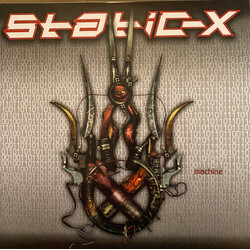 Static-X Machine Limited SILVER RED SWIRL ETCHED vinyl 2 LP SIGNED