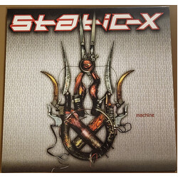 Static-X Machine Limited SILVER GREY SWIRL ETCHED vinyl 2 LP SIGNED