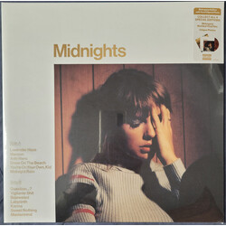 Taylor Swift Midnights MAHOGONY MARBLED vinyl LP +SIGNED PRINT