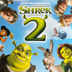 Various Shrek 2 Motion Picture Soundtrack 2025 issue BLUE SKY & GREEN MIX VINYL LP