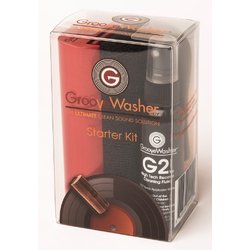 GrooveWasher Record Vinyl LP Cleaning Kit RED HOT RED brush cleaning fluid