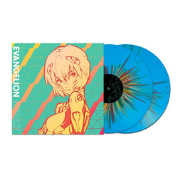 Evangelion Finally soundtrack BLUE REI-NBOW SPLATTER VINYL 2 LP