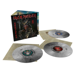Iron Maiden Senjutsu INDIE SILVER / BLACK / WHITE VINYL 3 LP in tri-fold sleeve