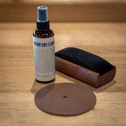 Premium VINYL LP Record Cleaning Kit BRUSH Cleaning Fluid Label Protector NEW