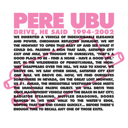 Pere Ubu Drive He Said 1994 - 2002 vinyl 4 LP box set poster & print 