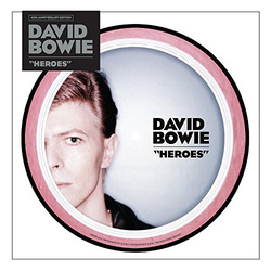 David Bowie Heroes limited anniversary 7" picture disc in plastic sleeve w/sticker