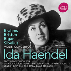 Ida Haendel Britten, Brahms, Elgar & Sibelius: Violin Concertos CD
