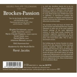 Akademie Für Alte Musik Berlin Telemann: Brockes-Passion CD