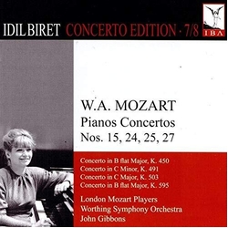 W. A. Mozart & Idil Biret & London Mozart Players & Worthing Symphony Orchestra & John Gibbons Piano Concertos Nos. 15, 24, 25, 27 CD