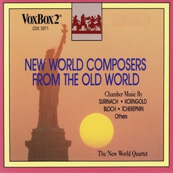 The New World Quartet New World Composers From The Old World CD