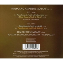 Mozart & Elizabeth Sombart & Royal Philharmonic Orchestra & Pierre Vallet Piano Concertos 20 21 23 27 CD