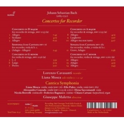 Johann Sebastian Bach & Lorenzo Cavasanti & Liana Mosca & Cantica Symphonia & Giuseppe Maletto Concertos For Recorder CD