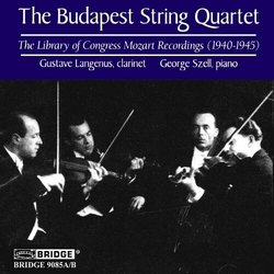 The Budapest String Quartet & Gustave Langenus & George Szell The Library Of Congress Mozart Recordings (1940-1945) CD