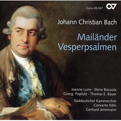 J.C. / Lunn / Sdco /Concerto Koln / Jenemann Bach Mailander Vesperpsalmen / Milan Vesper Psalms CD
