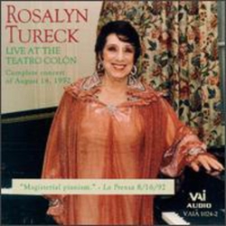 Rosalyn Tureck Live At The Teatro Colón (Complete Concert Of August 14, 1992) CD