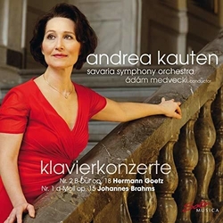 Andrea Kauten & Savaria Symphony Orchestra & Ádám Medvecki & Hermann Goetz & Johannes Brahms Klavierkonzerte CD