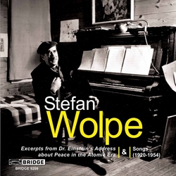 Stefan Wolpe Excerpts From Dr. Einstein's Address About Peace In The Atomic Era & Songs (1920-1954) CD