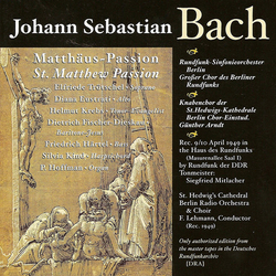 Johann Sebastian Bach & Fritz Lehmann & Elfriede Trötschel & Diana Eustrati & Helmut Krebs & Dietrich Fischer-Dieskau & Friedrich Härtel & St. CD
