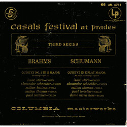 Johannes Brahms / Robert Schumann / Pablo Casals Casals Festival At Prades, Third Series: Quintet No. 2 In G Major / Quintet In E-Flat Major