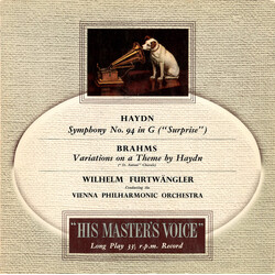 Joseph Haydn / Johannes Brahms / Wilhelm Furtwängler / Wiener Philharmoniker Symphony No 94 In G ("Surprise") / Variations On A Theme By Haydn ("St. A