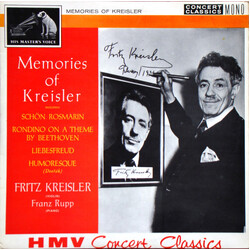Fritz Kreisler Memories Of Kreisler
