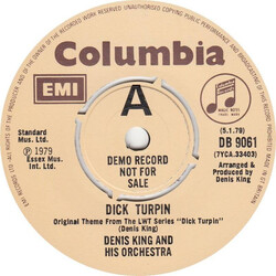 Denis King And His Orchestra Dick Turpin (Theme From The LWT Tv Series) Vinyl LP