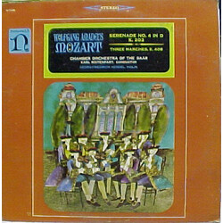 Wolfgang Amadeus Mozart / Kammerorchester Des Saarländischen Rundfunks, Saarbrücken / Karl Ristenpart Serenade No. 4 In D Major K. 203 / 3 Marches, K.
