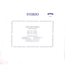 Luigi Boccherini / The Stradivari Quintet / Harvey Shapiro String Quintets