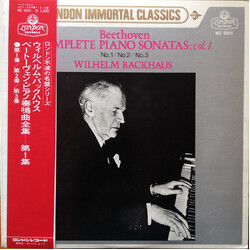Ludwig van Beethoven / Wilhelm Backhaus Complete Piano Sonatas: Vol. 1 No. 1/ No. 2/ No. 3