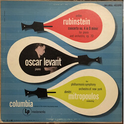 Anton Rubinstein / Oscar Levant / The New York Philharmonic Orchestra / Dimitri Mitropoulos Concerto No. 4 In D Minor For Piano And Orchestra, Op. 70