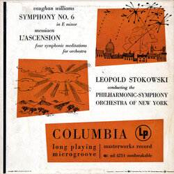 Ralph Vaughan Williams / Olivier Messiaen / Leopold Stokowski / The New York Philharmonic Orchestra Symphony No. 6 in E Minor / L'Ascension (Four Symp
