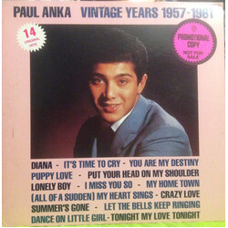 Paul Anka Paul Anka  Vintage Years 1957 - 1961