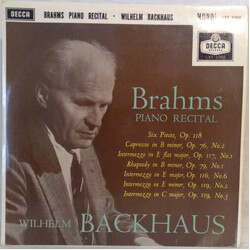 Johannes Brahms/Wilhelm Backhaus Brahms Piano Recital