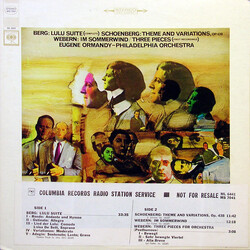Alban Berg / Arnold Schoenberg / Anton Webern / Eugene Ormandy / The Philadelphia Orchestra Lulu Suite / Theme & Variation, Op. 43B / Im Sommerwind / 