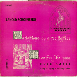 Arnold Schoenberg / Erik Satie Variations On A Recitative / Mass For The Poor